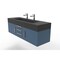 Castello Usa Nile 60" Wall Mounted Blue Vanity With Black Top And Brushed Nickel Handles CB-MC-60BLU-BN-2053-BL - alternate 7